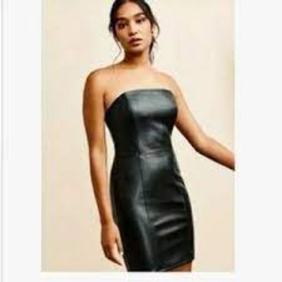 Dynamite - Leather Mini Dress in Black - Picture 2 of 9